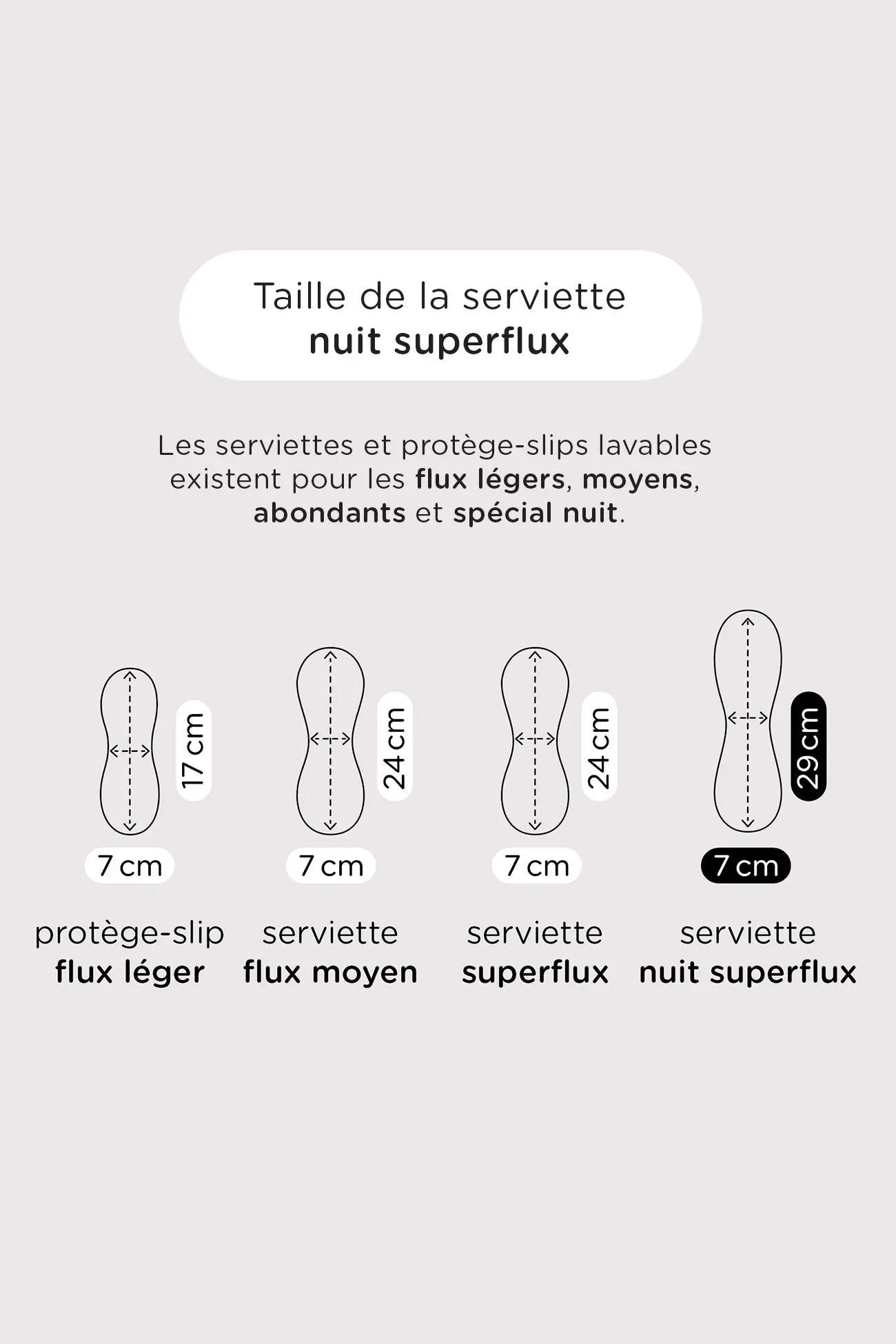 Serviette hygiénique lavable et réutilisable -Flux TRES ABONDANT / NUIT - Image 4